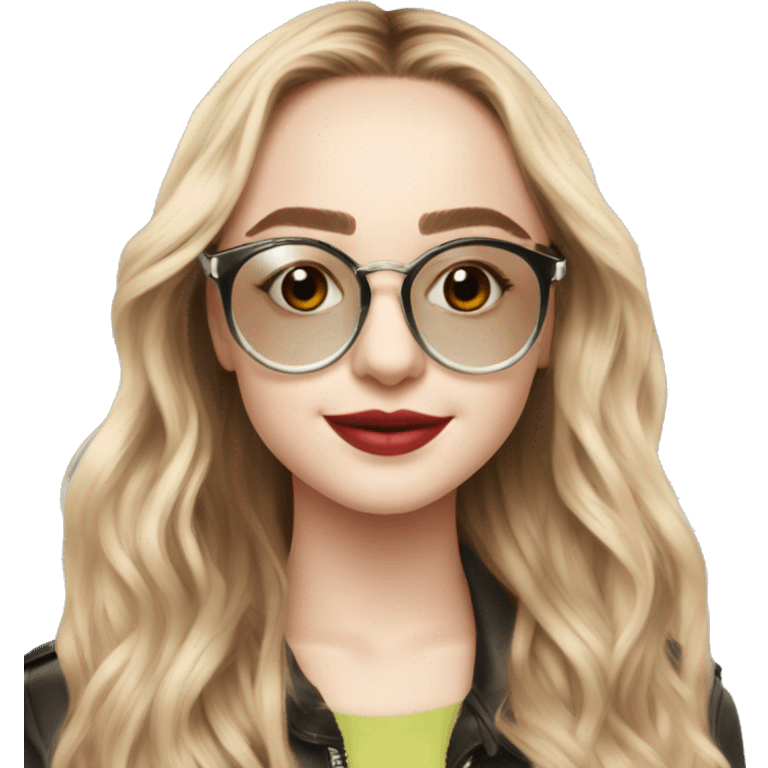 Sabrina Carpenter with clear aviator-style glasses emoji