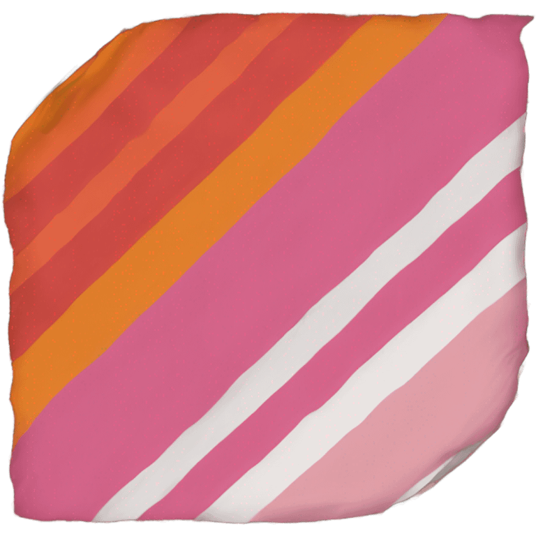 lesbian pride flag with seven horizontal stripes: dark orange, orange, light orange, white, pink, dusty pink, and dark rose. emoji