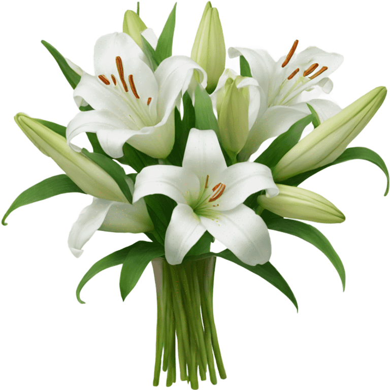 bouquet of white lilies  emoji