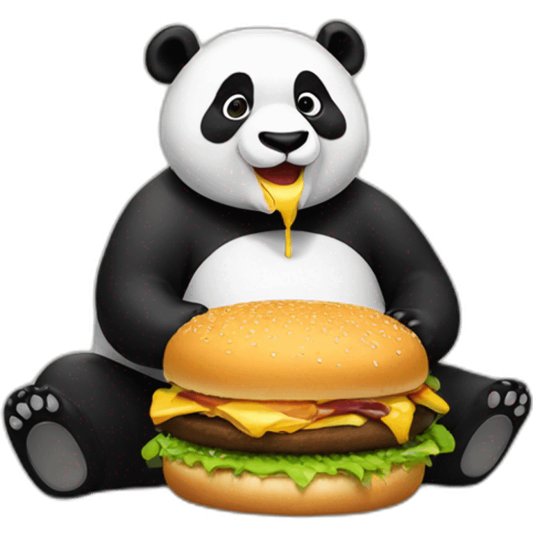 Panda eating burger emoji