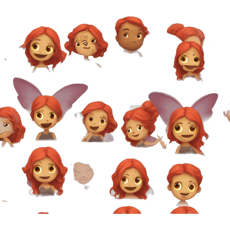 A fairy with wings and red hair emoji