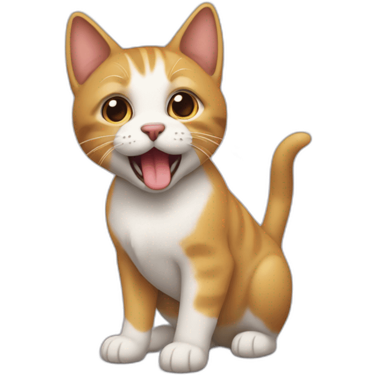 Un chat sur un chiot  emoji