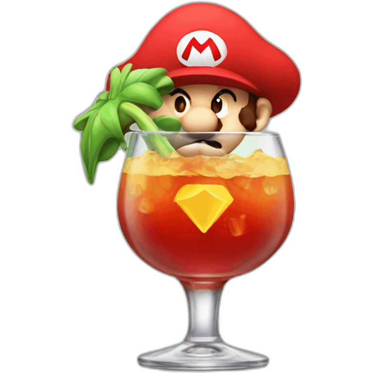 super mario drinking a cocktail emoji