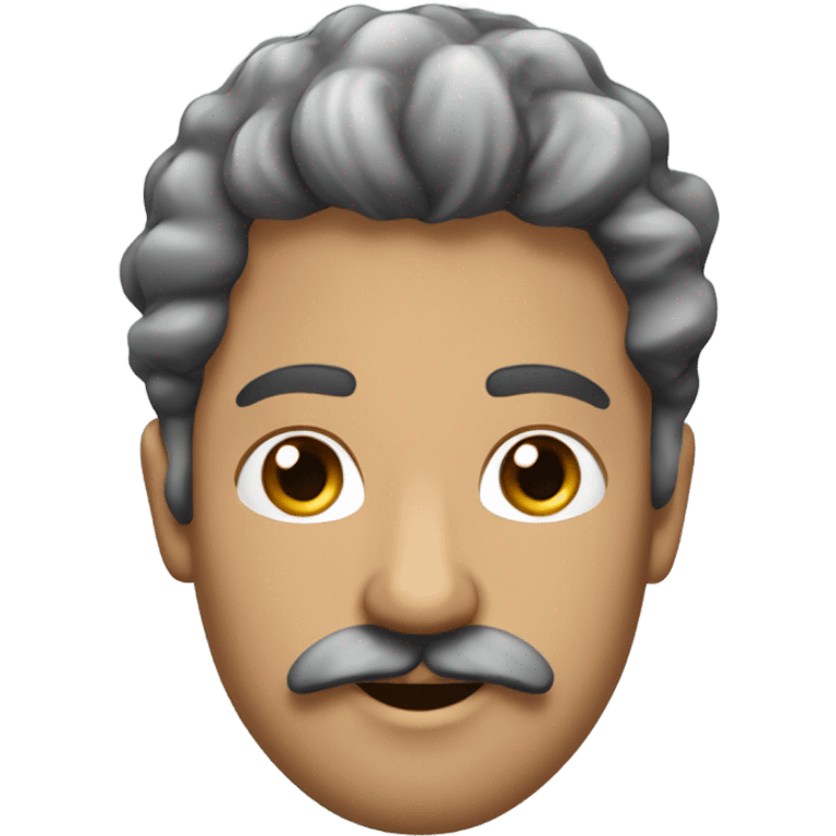 Un arabe avec les cheveux blouclés, une moustache et un bouc emoji