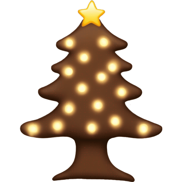 aesthetic brown christmas tree with tan lights emoji