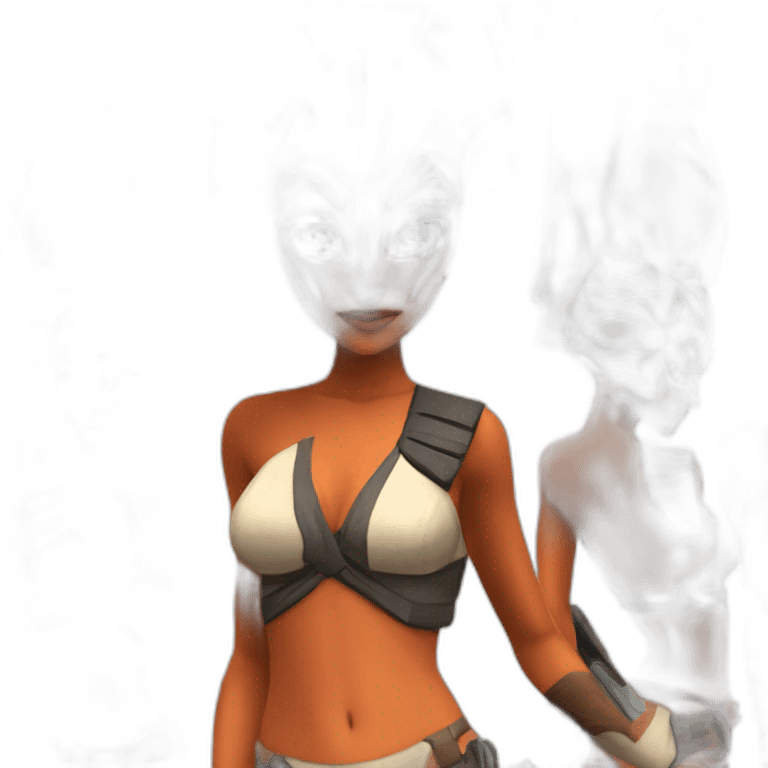 Sexy Ahsoka Tano (portrait, front facing) bikini (small horns) (clone wars season 7) emoji