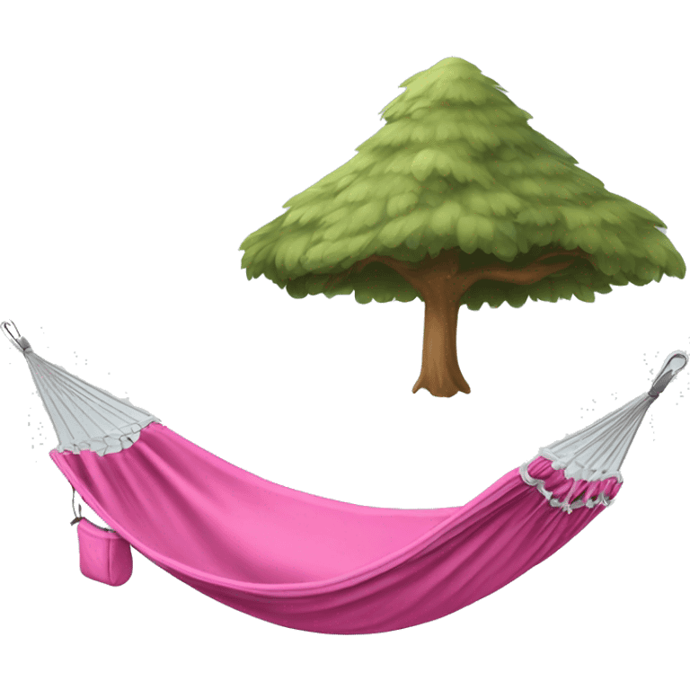 Realistic camping pink hammock lisolated. emoji