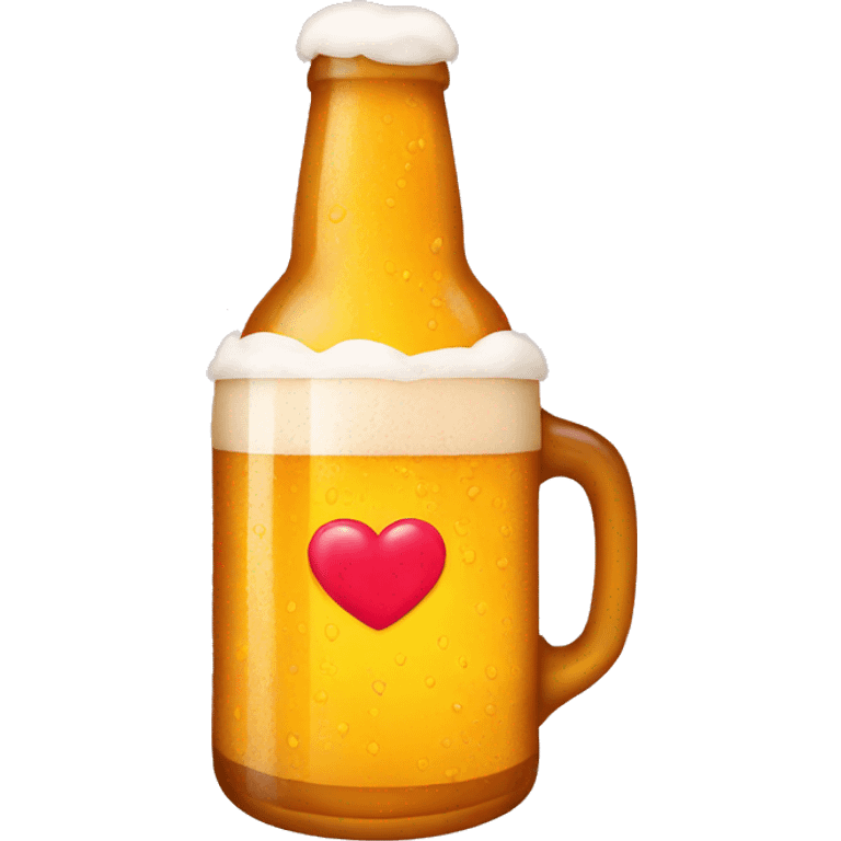 Beer with hearts emoji