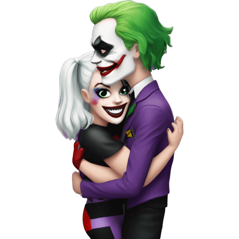 Harley Quinn hugging the joker emoji