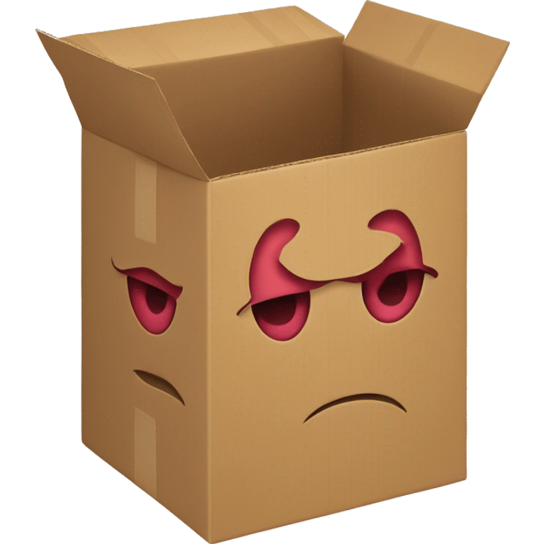 cardboard box shows muscles arms emoji