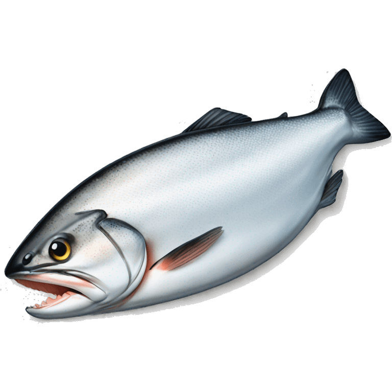 Salmon steak, white background emoji