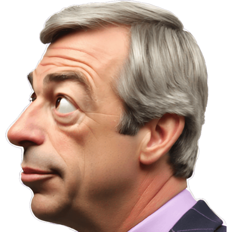 Nigel Farage side profile Pog expression emoji