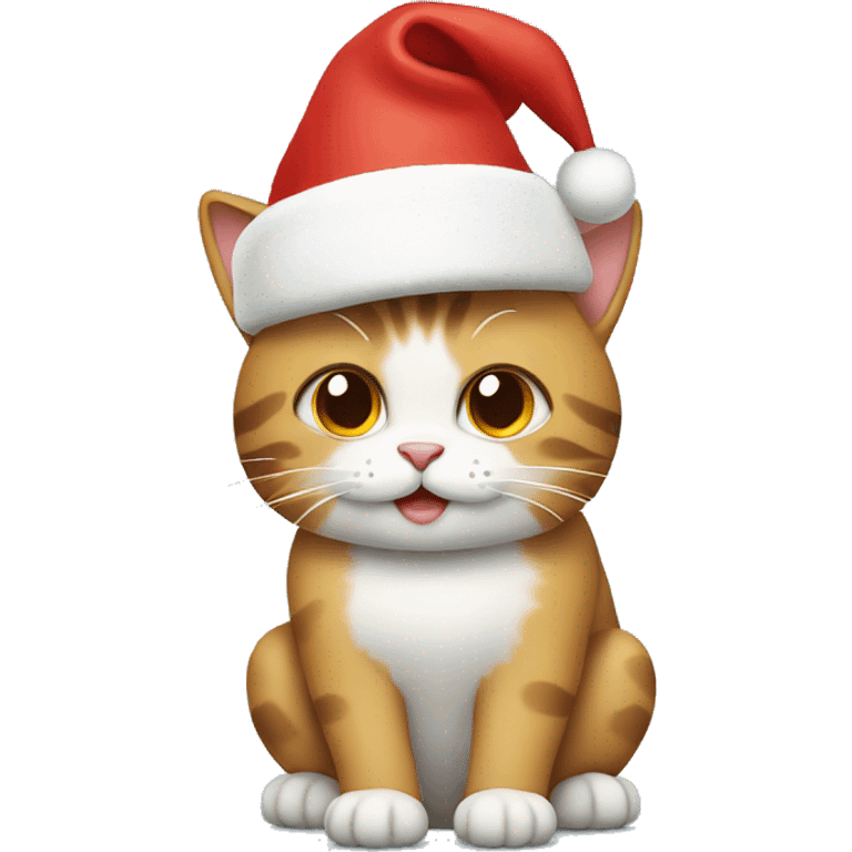 Cat with Christmas hat emoji