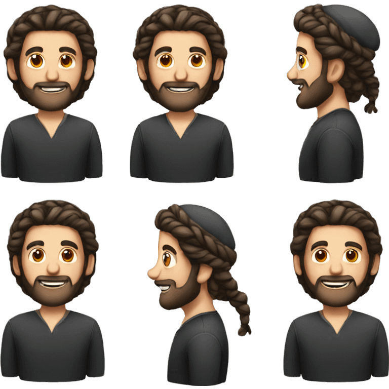 Jewish man with kippa and braided hair  emoji