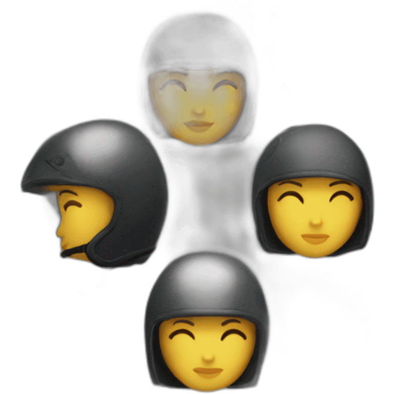 Girl with motorcycle helmet no face emoji