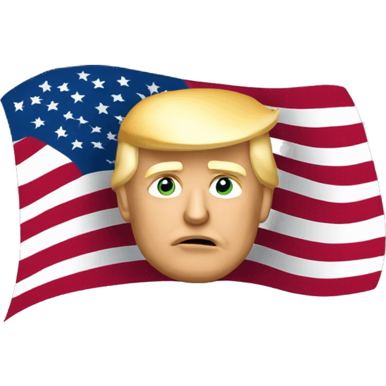 Donald trump with American flag  emoji