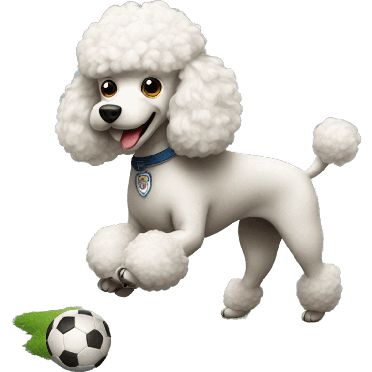 Poodle playing football emoji