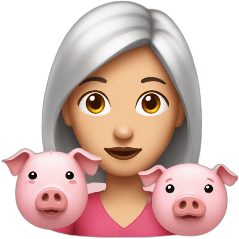 Woman and pig emoji