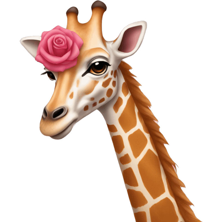 Une girafe rose emoji