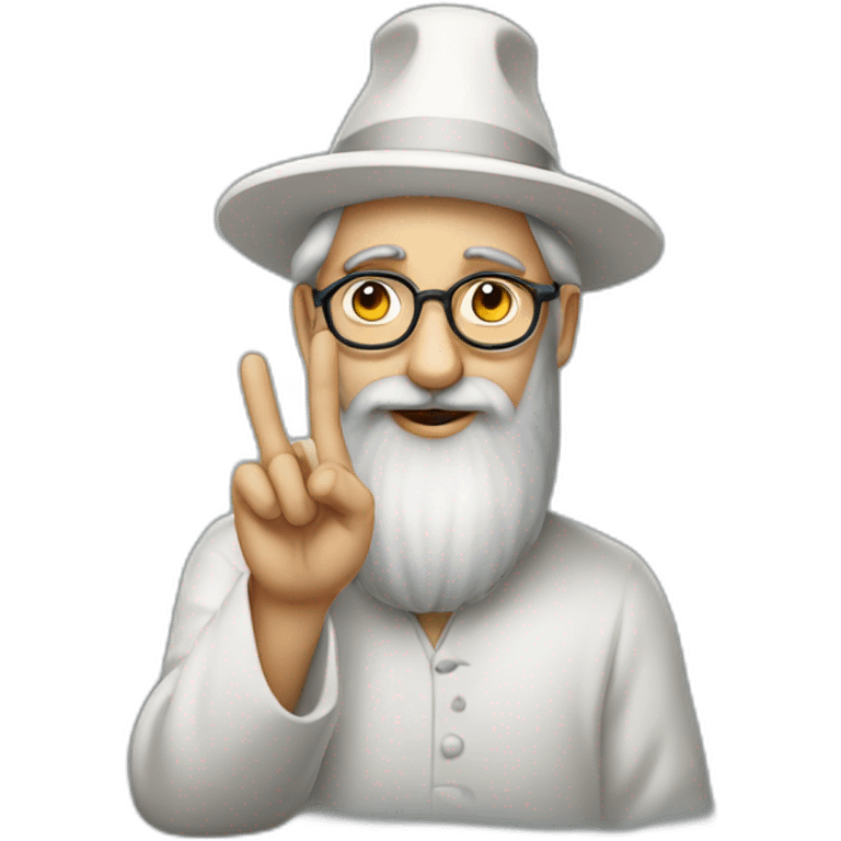 rabbin making sign peace emoji