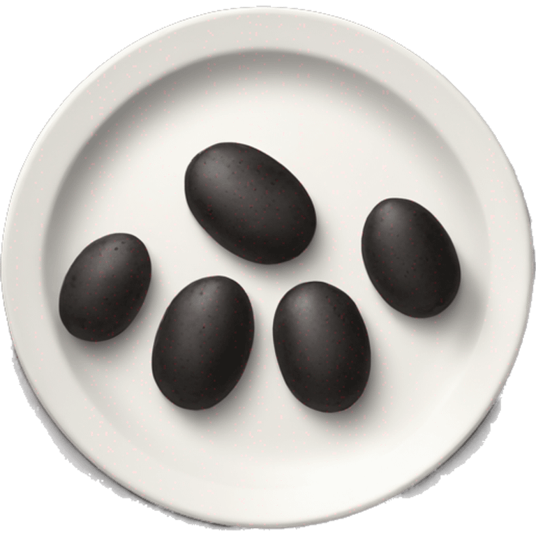 plate with black potatoes  emoji