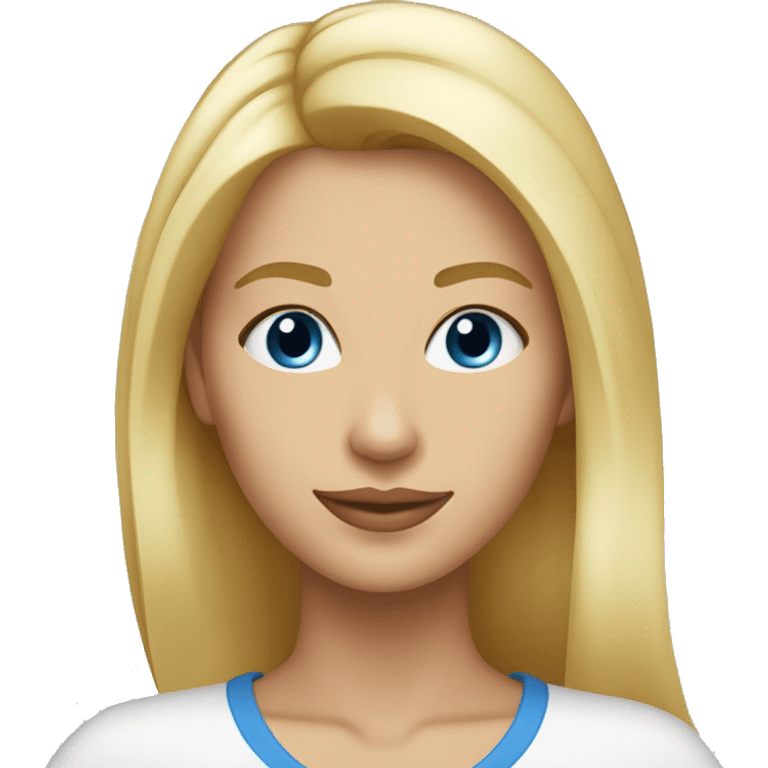 femme 30 ans blonde cheveux lisse épaule yeux bleu emoji