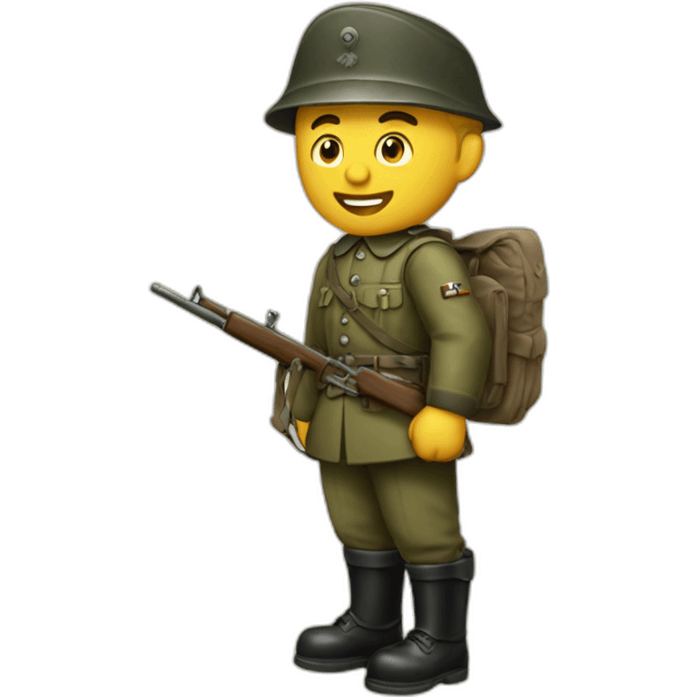 German vintage soldier doing his job emoji