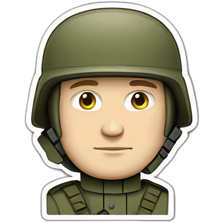 Cartoon Putin soldier, cartoon style, sticker emoji