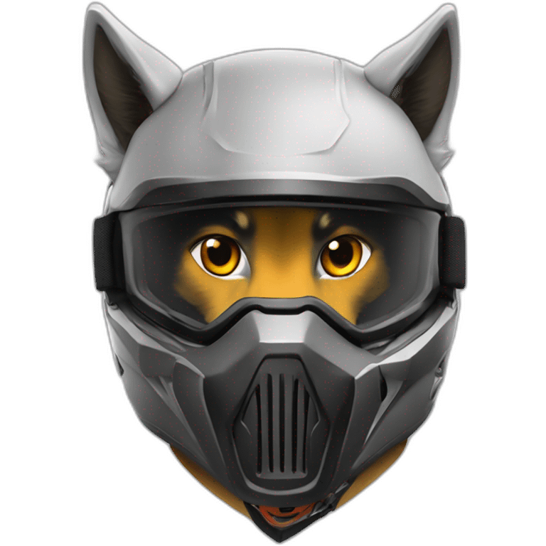 Loup casque moto foulard emoji