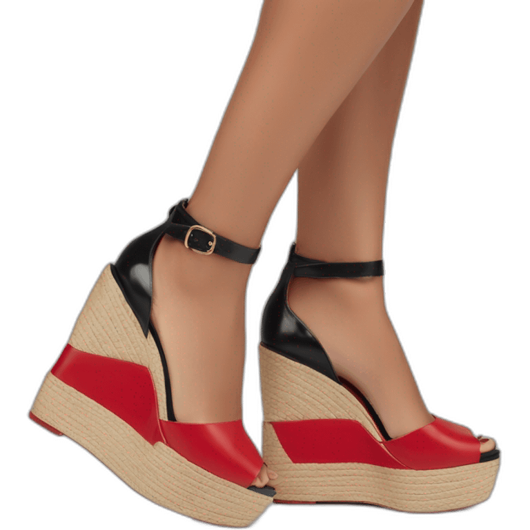 Platform wedges louboutin black emoji