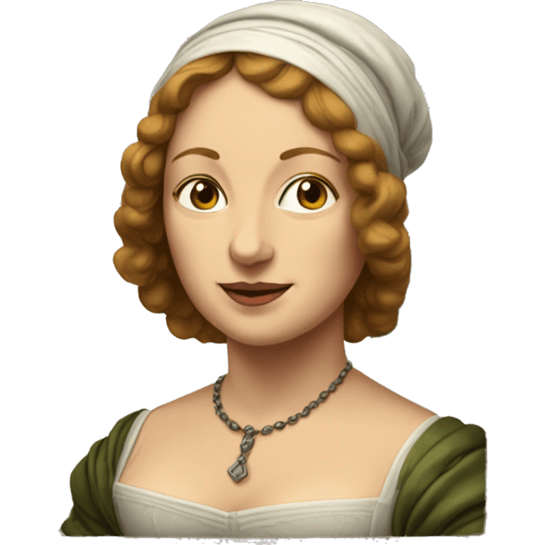 a framed portrait of a Renaissance woman emoji