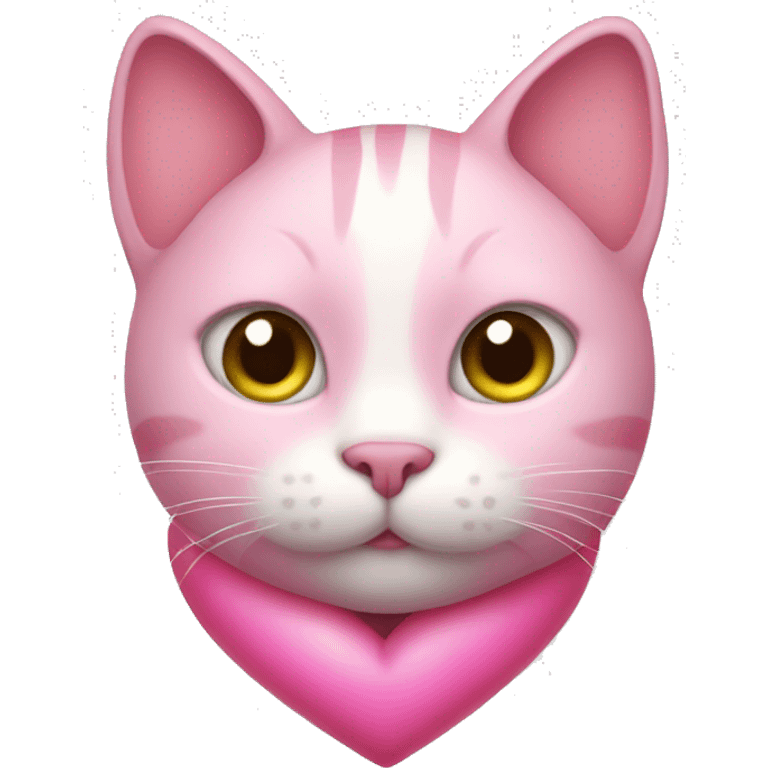 pink cat with heart  emoji