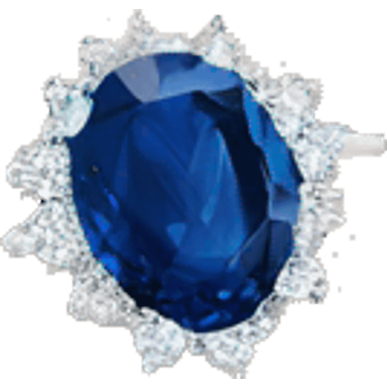 Sapphire halo engagement ring Princess Diana emoji