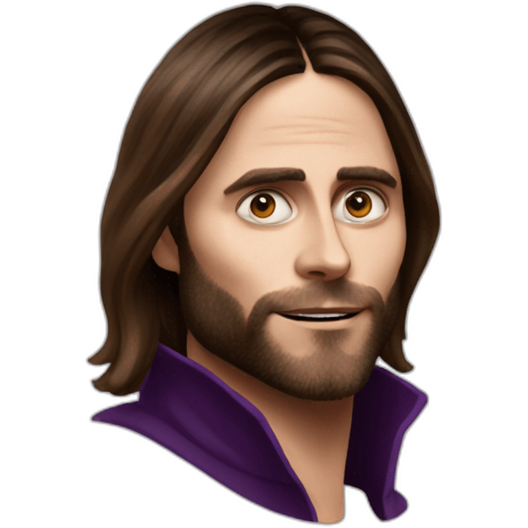 Jared Leto with face like eggplant emoji