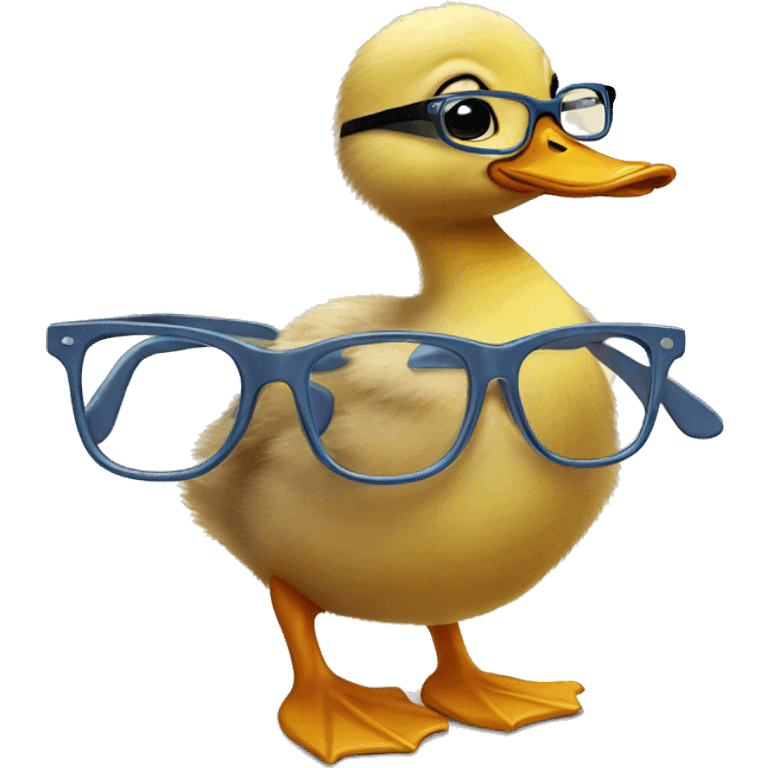 Baby duck with glasses emoji