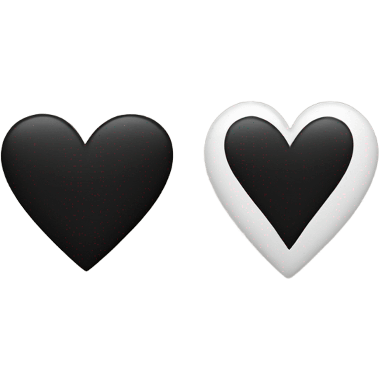 two halves of a black heart emoji