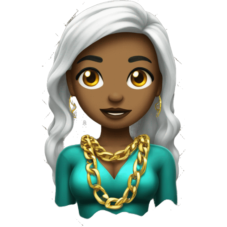 Gangster mermaid with a gold chain  emoji