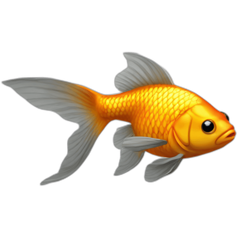 Gold fish grey emoji