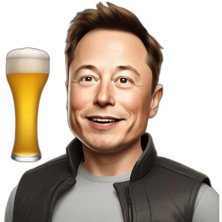 Elon musk buvant une bière emoji