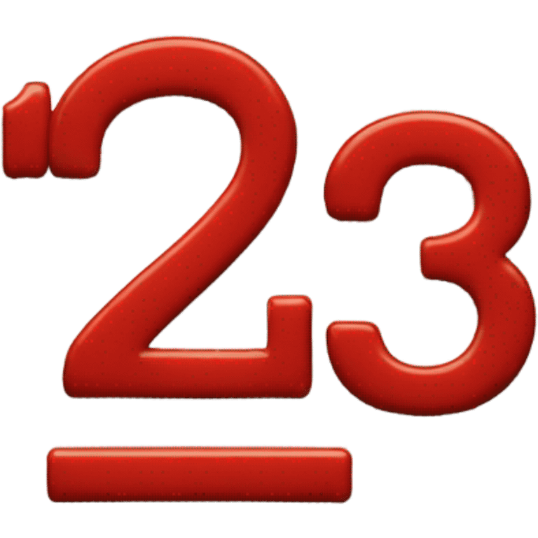 A red square displaying text that reads '123' emoji