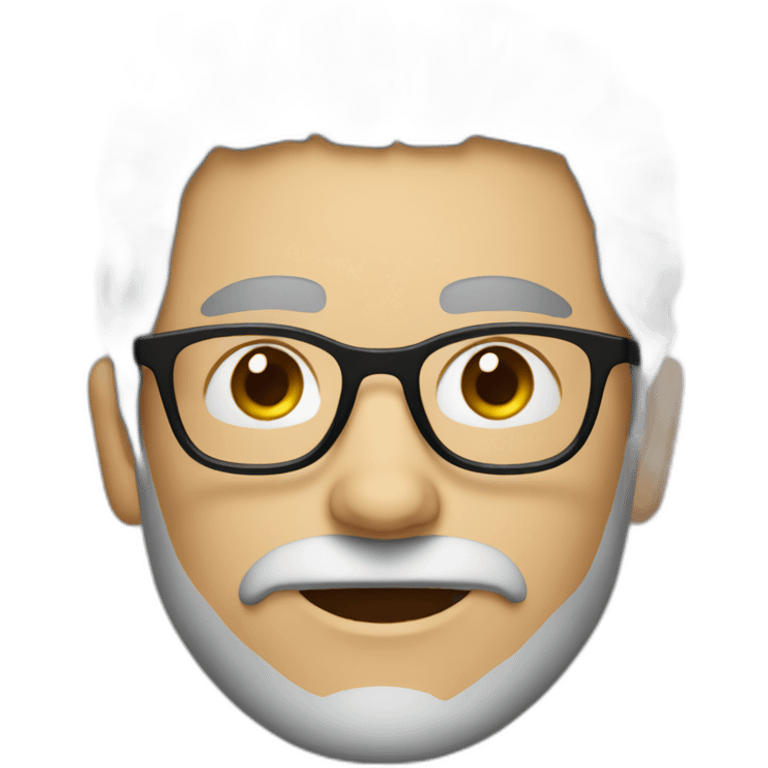 men with grey black hair and grey beard and dark glasses emoji