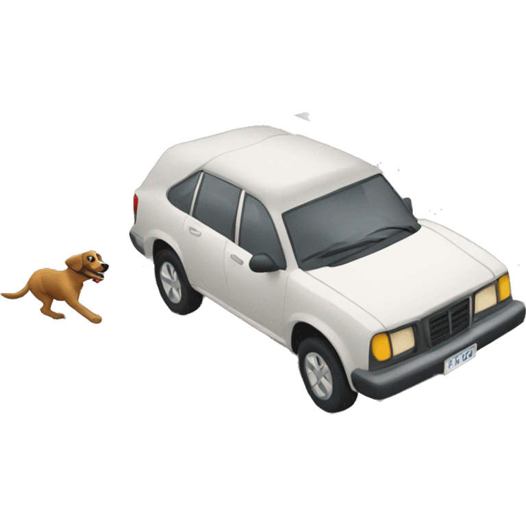 Dog chasing a car emoji