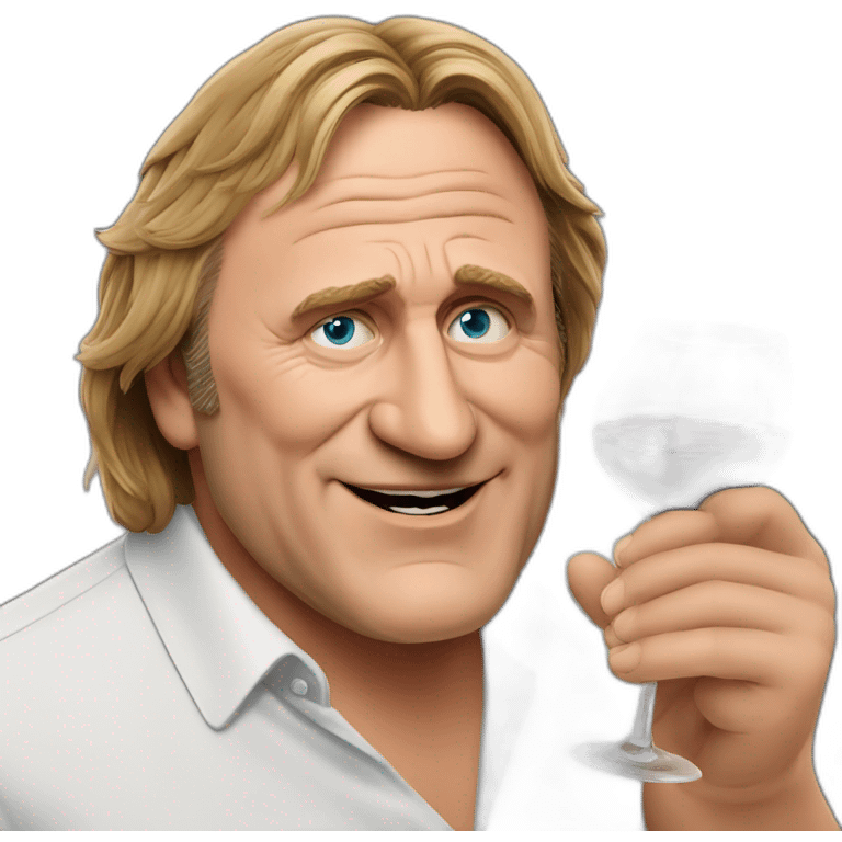 Gérard Depardieu drink red wine emoji