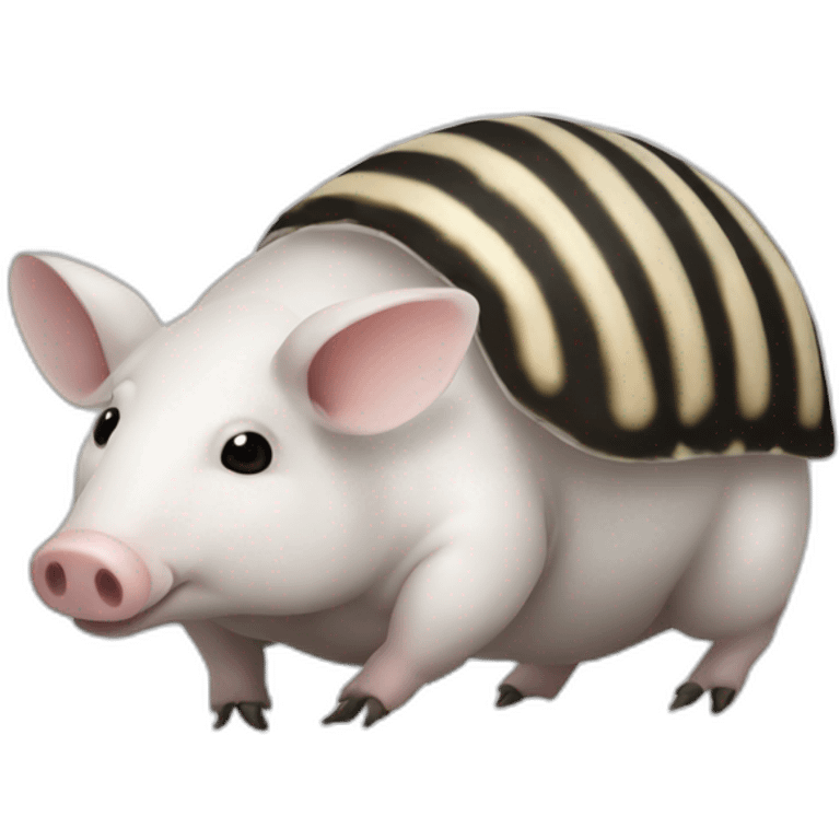 White pig armadillo insect with black spots emoji