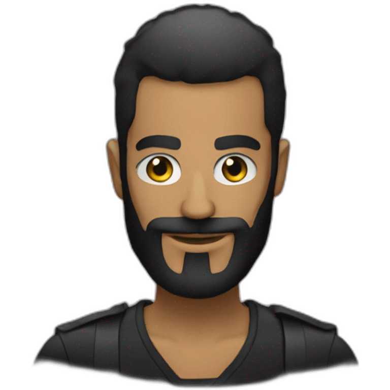 a dj, whithout hard and black beard emoji