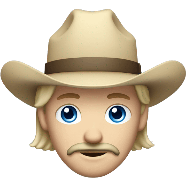 Australian person, blonde with mustache, blue eyes and hat cowboy emoji