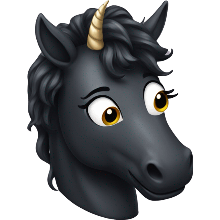 a black unicorn emoji