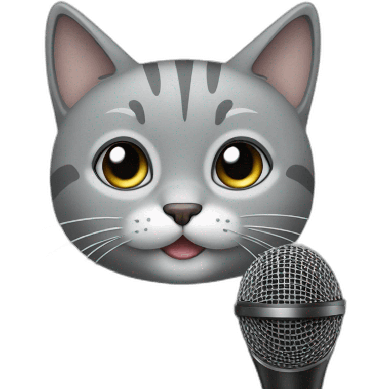 grey kitty face with mic emoji