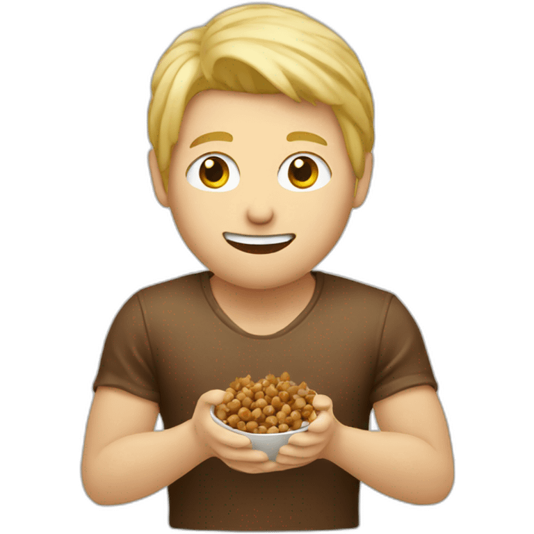 Blond man wiking eating hazelnuts emoji