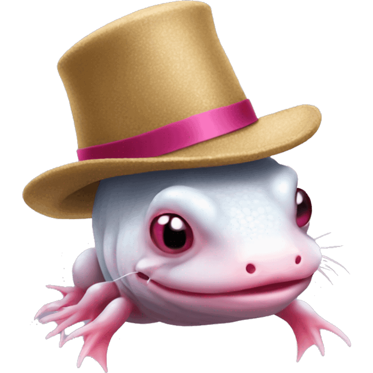 axolotl with a hat emoji